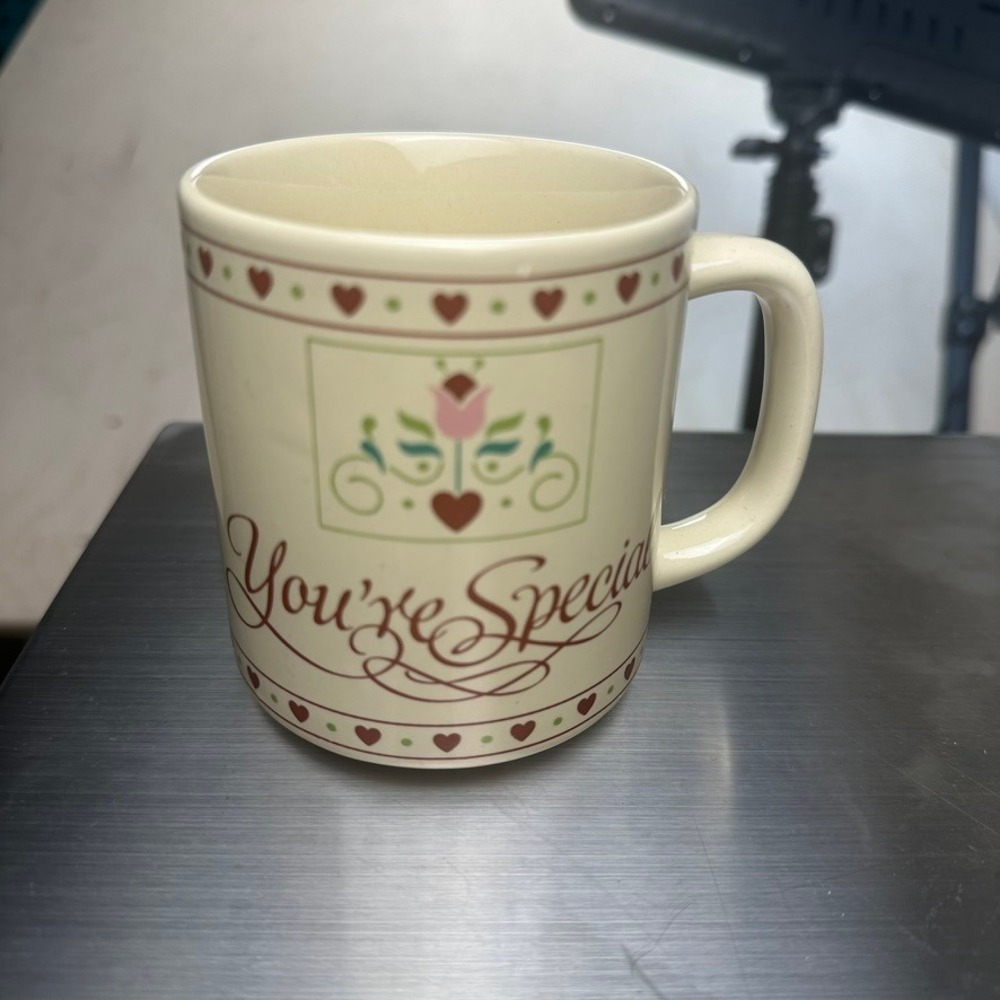 C.M. Paula Co. 1987 You're Special Coffee Mug Heart Tulip Design Ceramic